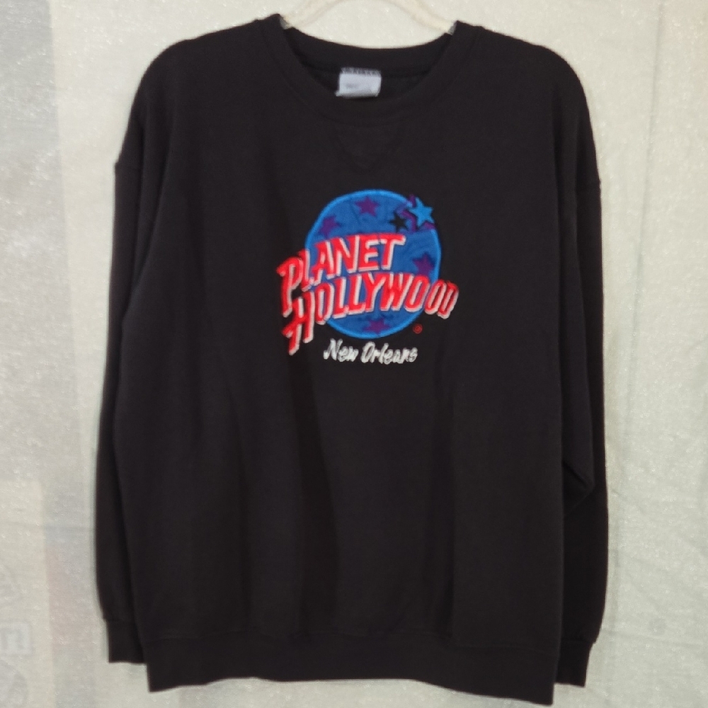 Planet Hollywood New Orleans Black Crewneck Sweatshirt. "Ain't d'ere no more"